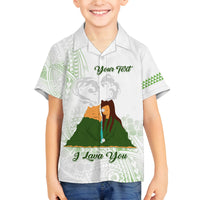 Personalised I LAVA YOU Volcano Valentine Family Matching Summer Maxi Dress and Hawaiian Shirt Polynesian Tribal Pattern LT05 Son's Shirt White - Polynesian Pride