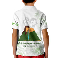 Personalised I LAVA YOU Volcano Valentine Kid Polo Shirt Polynesian Tribal Pattern LT05 - Polynesian Pride