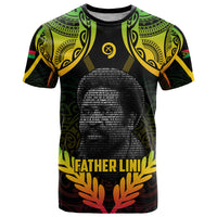 Personalised Vanuatu Father Lini Day T Shirt Polynesian Tribal Pattern LT05 Black - Polynesian Pride