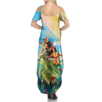 Personalised Hawaii Honolulu Festival Family Matching Summer Maxi Dress and Hawaiian Shirt Hula Girls Tropical Vibe LT05 - Polynesian Pride