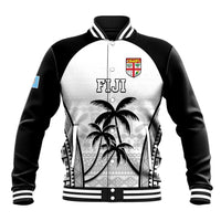 Custom Fiji Tapa Football Baseball Jacket Sporty Style LT05 Unisex White - Polynesian Pride