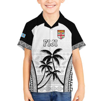 Custom Fiji Tapa Football Family Matching Off Shoulder Short Dress and Hawaiian Shirt Sporty Style