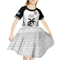 Custom Fiji Tapa Football Kid Short Sleeve Dress Sporty Style
