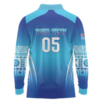 Custom Fiji Football Long Sleeve Polo Shirt Fijian Tapa Pattern LT05 - Polynesian Pride