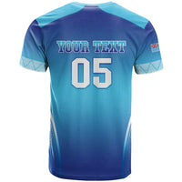 Custom Fiji Football T Shirt Fijian Tapa Pattern LT05 - Polynesian Pride