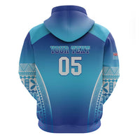 Custom Fiji Football Zip Hoodie Fijian Tapa Pattern