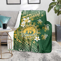 Cook Islands 15 Finest Blanket Plumeria Polynesian Turtle
