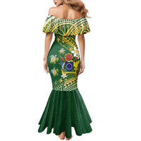 Cook Islands 15 Finest Family Matching Mermaid Dress and Hawaiian Shirt Plumeria Polynesian Turtle