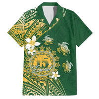 Cook Islands 15 Finest Family Matching Off The Shoulder Long Sleeve Dress and Hawaiian Shirt Plumeria Polynesian Turtle
