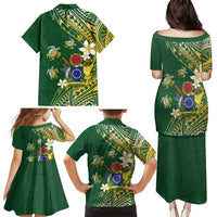 Cook Islands 15 Finest Family Matching Puletasi and Hawaiian Shirt Plumeria Polynesian Turtle