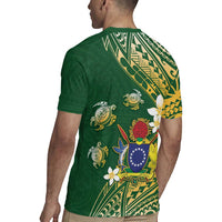 Cook Islands 15 Finest Rugby Jersey Plumeria Polynesian Turtle