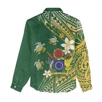 Cook Islands 15 Finest Women Casual Shirt Plumeria Polynesian Turtle