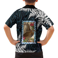 New Zealand Weka Family Matching Puletasi and Hawaiian Shirt Maori Hen Koru Pattern