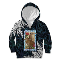 New Zealand Weka Kid Hoodie Maori Hen Koru Pattern - Polynesian Pride