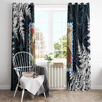 New Zealand Weka Window Curtain Maori Hen Koru Pattern - Polynesian Pride