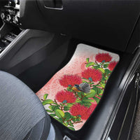 New Zealand Fantail Car Mats Maori Koru With Pohutukawa Flowers LT05 - Polynesian Pride