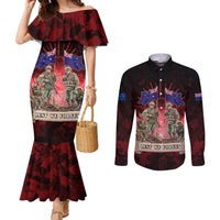 Australia And New Zealand ANZAC Day Couples Matching Mermaid Dress and Long Sleeve Button Shirt Soldiers Lest We Forget