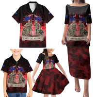Australia And New Zealand ANZAC Day Family Matching Puletasi and Hawaiian Shirt Soldiers Lest We Forget