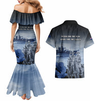 New Zealand ANZAC Day Couples Matching Mermaid Dress and Hawaiian Shirt HMNZS Achilles We Will Remember Them LT05 - Polynesian Pride