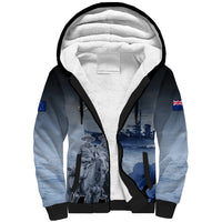 New Zealand ANZAC Day Sherpa Hoodie HMNZS Achilles We Will Remember Them LT05 Unisex Blue - Polynesian Pride