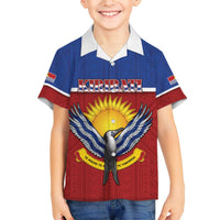 Kiribati 45th Independence Day Hawaiian Shirt Lesser Frigatebird Tribal Pattern