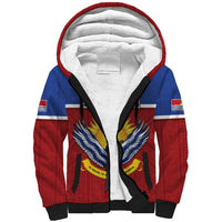 Kiribati 45th Independence Day Sherpa Hoodie Lesser Frigatebird Tribal Pattern LT05 Unisex Red - Polynesian Pride