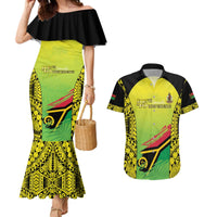 Vanuatu 46th Independence Couples Matching Mermaid Dress and Hawaiian Shirt Special Style LT05 Yellow - Polynesian Pride