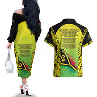 Vanuatu 46th Independence Couples Matching Off The Shoulder Long Sleeve Dress and Hawaiian Shirt Special Style LT05 - Polynesian Pride