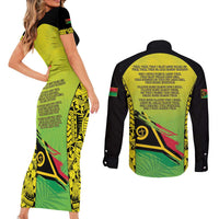 Vanuatu 46th Independence Couples Matching Short Sleeve Bodycon Dress and Long Sleeve Button Shirt Special Style LT05 - Polynesian Pride