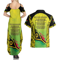 Vanuatu 46th Independence Couples Matching Summer Maxi Dress and Hawaiian Shirt Special Style LT05 - Polynesian Pride