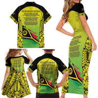 Vanuatu 45th Independence Family Matching Short Sleeve Bodycon Dress and Hawaiian Shirt Special Style - Polynesian Pride