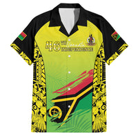 Vanuatu 46th Independence Family Matching Short Sleeve Bodycon Dress and Hawaiian Shirt Special Style LT05 Dad's Shirt - Short Sleeve Yellow - Polynesian Pride