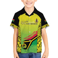 Vanuatu 46th Independence Family Matching Short Sleeve Bodycon Dress and Hawaiian Shirt Special Style LT05 Son's Shirt Yellow - Polynesian Pride