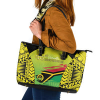 Vanuatu 46th Independence Leather Tote Bag Special Style LT05 Yellow - Polynesian Pride