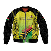Vanuatu 46th Independence Sleeve Zip Bomber Jacket Special Style LT05 Unisex Yellow - Polynesian Pride