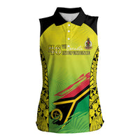 Vanuatu 46th Independence Women Sleeveless Polo Shirt Special Style LT05 Female Yellow - Polynesian Pride