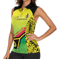 Vanuatu 46th Independence Women Sleeveless Polo Shirt Special Style LT05 - Polynesian Pride