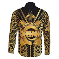 Vanuatu 46th Anniversary Of Independence Family Matching Off Shoulder Maxi Dress and Hawaiian Shirt Gold Style LT05 - Polynesian Pride