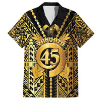 Vanuatu 46th Anniversary Of Independence Family Matching Short Sleeve Bodycon Dress and Hawaiian Shirt Gold Style LT05 Dad's Shirt - Short Sleeve Gold - Polynesian Pride