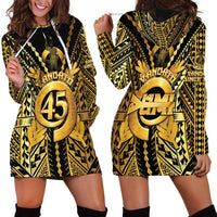 Vanuatu 45th Anniversary Of Independence Hoodie Dress Gold Style - Polynesian Pride