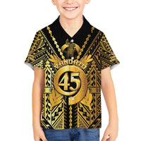 Vanuatu 46th Anniversary Of Independence Kid Hawaiian Shirt Gold Style LT05 Kid Gold - Polynesian Pride