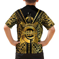 Vanuatu 46th Anniversary Of Independence Kid Hawaiian Shirt Gold Style LT05 - Polynesian Pride