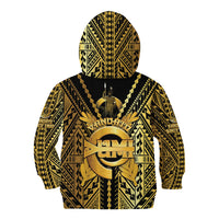 Vanuatu 46th Anniversary Of Independence Kid Hoodie Gold Style LT05 - Polynesian Pride