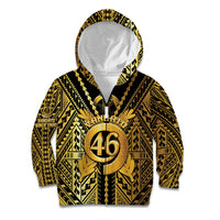 Vanuatu 46th Anniversary Of Independence Kid Hoodie Gold Style LT05 Zip Hoodie Gold - Polynesian Pride