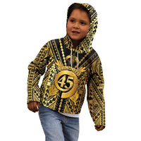 Vanuatu 46th Anniversary Of Independence Kid Hoodie Gold Style LT05 - Polynesian Pride
