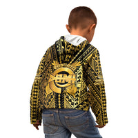Vanuatu 46th Anniversary Of Independence Kid Hoodie Gold Style LT05 - Polynesian Pride
