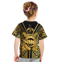 Vanuatu 46th Anniversary Of Independence Kid T Shirt Gold Style LT05 - Polynesian Pride