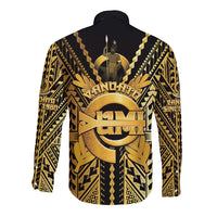 Vanuatu 46th Anniversary Of Independence Long Sleeve Button Shirt Gold Style LT05 - Polynesian Pride