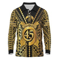 Vanuatu 46th Anniversary Of Independence Long Sleeve Polo Shirt Gold Style LT05 Gold - Polynesian Pride