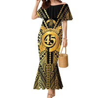 Vanuatu 46th Anniversary Of Independence Mermaid Dress Gold Style LT05 Women Gold - Polynesian Pride